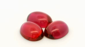 Synthetic Ruby Light German Cut 16x12mm Oval Cabochon 