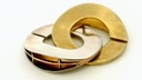 Clasp Sterling Silver and Gold Plated 20mm Interlocking 
