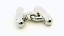 Clasp Sterling Silver 20x15mm 3 Row Rectangle with Ball End Polished