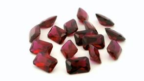 Synthetic Ruby 5x4mm Radiant Cut Dark Red