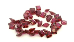 Synthetic Ruby 2.50mm Princess Cut Dark Red