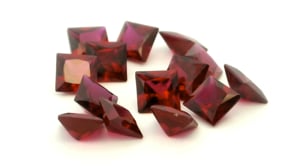 Synthetic Ruby 5.00mm Princess Cut Dark Red