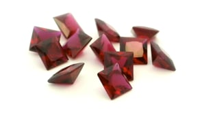 Synthetic Ruby 6.00mm Princess Cut Dark Red