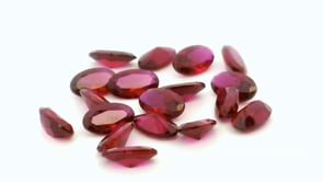 Synthetic Ruby 6x4mm Oval Dark Red