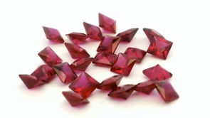 Synthetic Ruby 2.50mm Princess Cut Bright Red