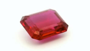 Synthetic Ruby Dark Pink 12x10mm Emerald Cut