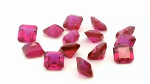 Synthetic Ruby 5.00mm Square Emerald Cut Dark Pink