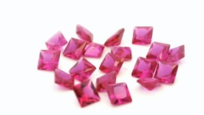 Synthetic Ruby 2.50mm Princess Cut Dark Pink