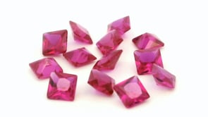 Synthetic Ruby 4.00mm Princess Cut Dark Pink
