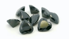 Cubic Zirconia 7.00mm Heart Shape Black