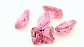 Cubic Zirconia 8x6mm Radiant Cut Pink