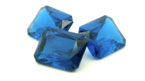 Synthetic Spinel 11x9mm Radiant Emerald Cut Bright Blue
