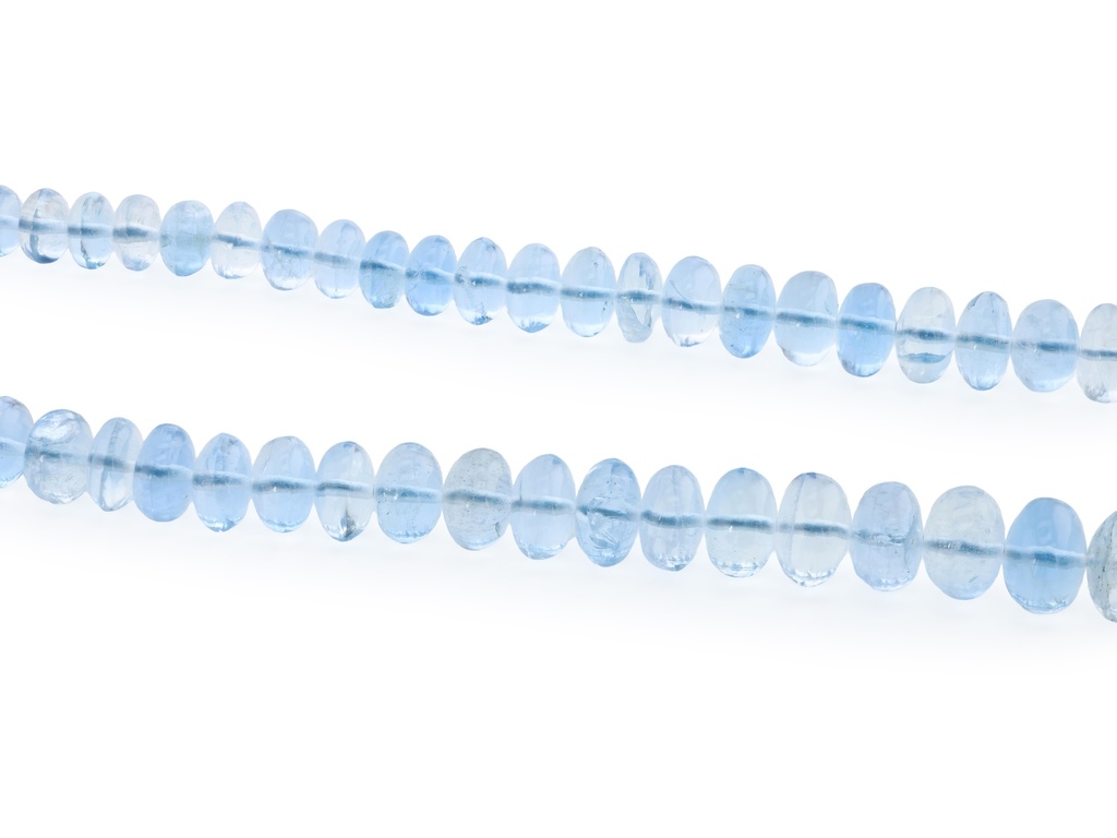 Aquamarine 3.5-11mm Polished Rondelle Graduated