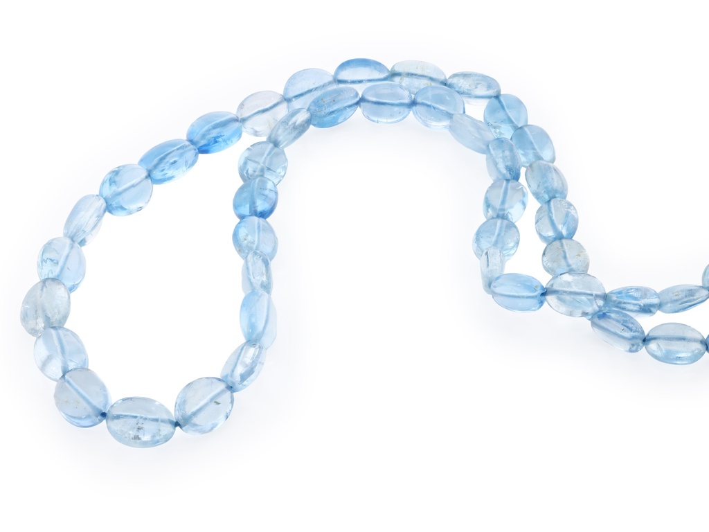 Aquamarine 4x3 - 6x5mm Flat Oval Polished Graduated