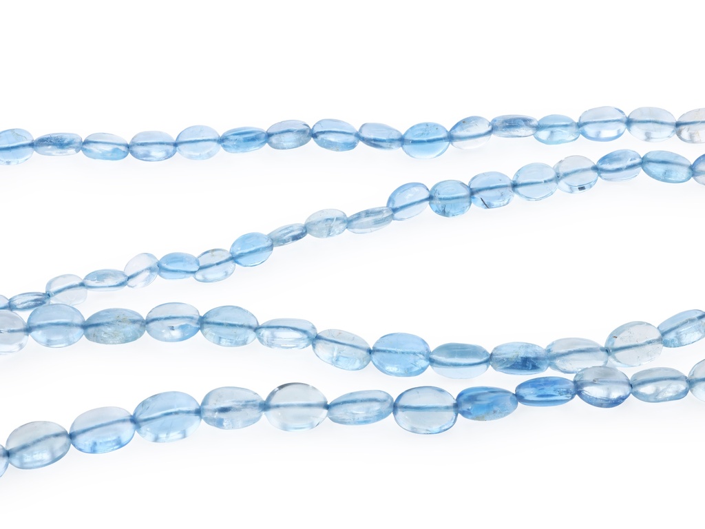 Aquamarine 5x3 - 6x5mm Flat Oval Polished Graduated