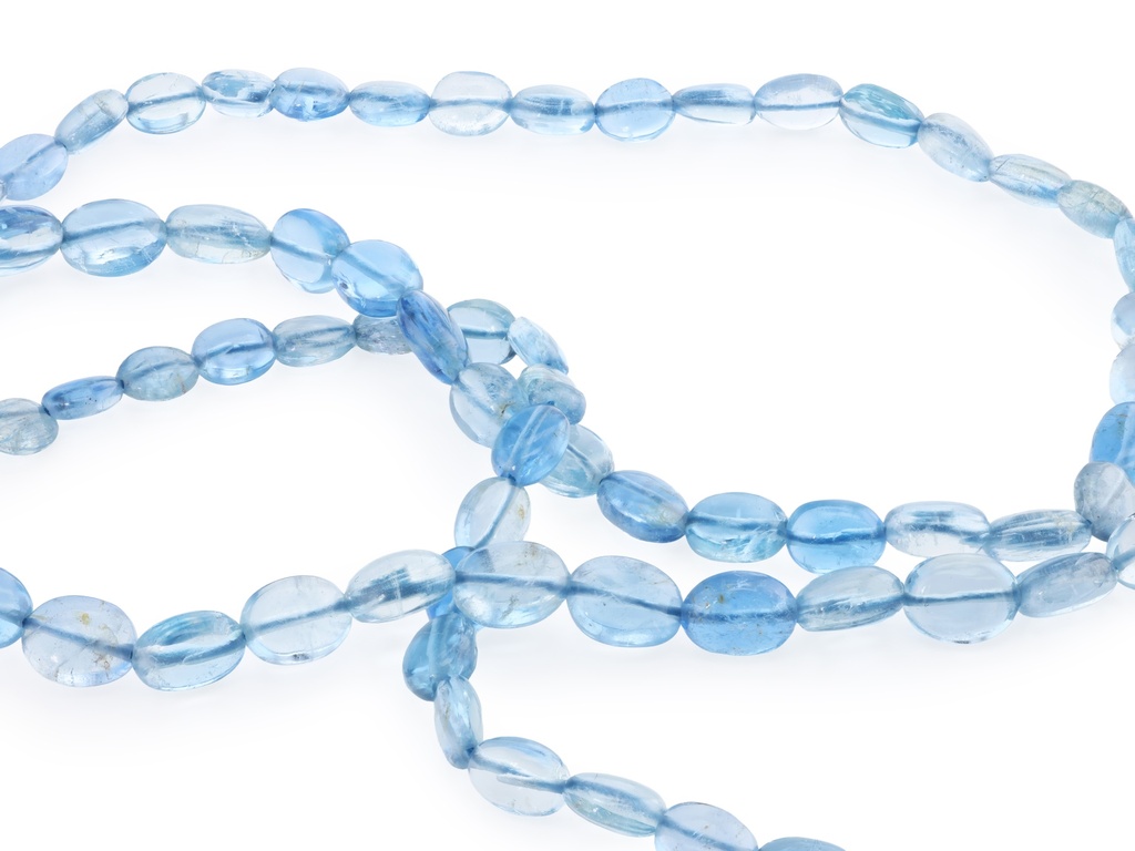 Aquamarine 5x3-6x5mm Flat Oval Polished Graduated