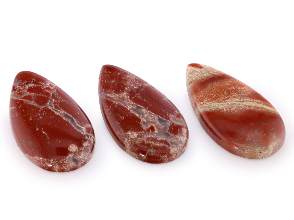 Brecciated Jasper 40x22mm Pear Shape Cabochon AAA 