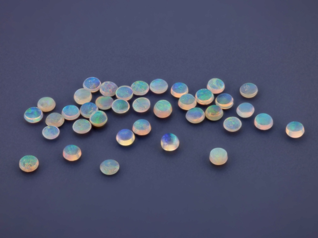 White Opal 2.75mm Round Cabochon