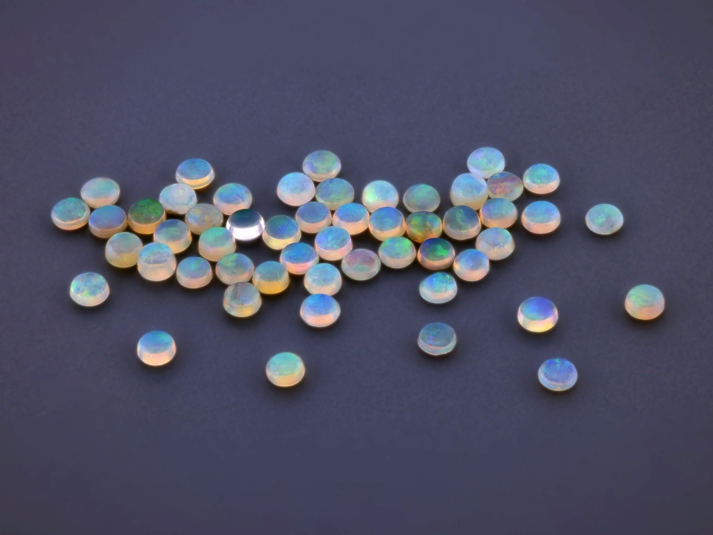 White Opal 2.50mm Round Cabochon