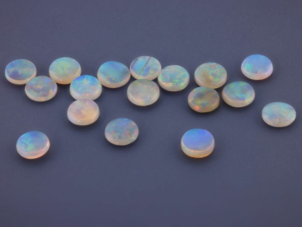 White Opal 4.00mm Round Cabochon