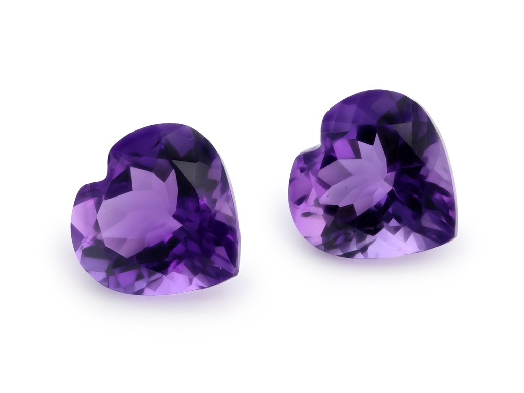 Amethyst 14mm Heart Shape Mid to Strong Colour 