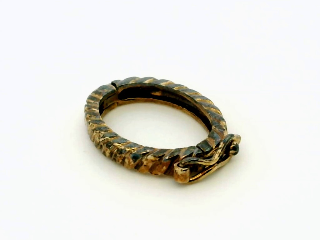 Shortener Sterling Silver Gold Plated 17x13mm Oval Polished with Twist Pattern