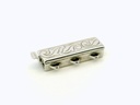 Clasp Sterling Silver 19x6mm 3 Row Rectangle with Pattern 