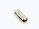 Clasp Sterling Silver 19x6mm 3 Row Rectangle with Pattern 