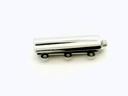 Clasp Sterling Silver 20.5x7.5mm 3 Row Rectangle with Curved Top Polished