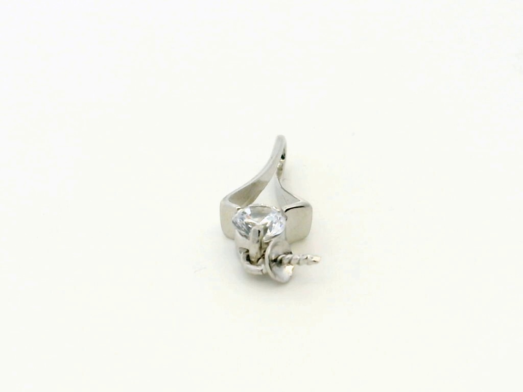Sterling Silver Bail with Cubic Zirconia White