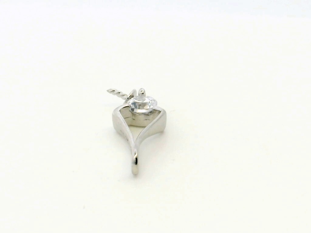 Sterling Silver Bail with Cubic Zirconia White