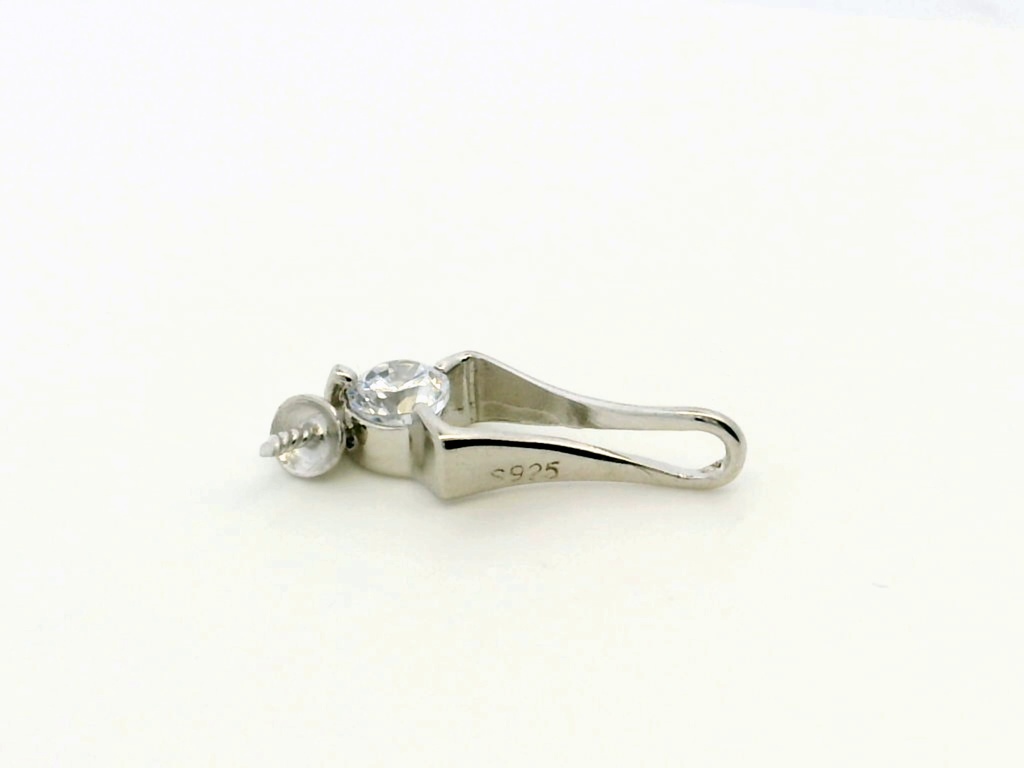 Sterling Silver Bail with Cubic Zirconia White