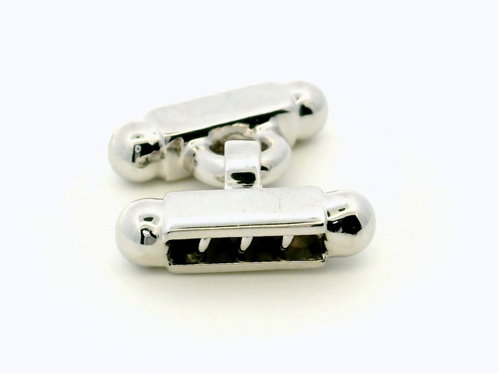 Clasp Sterling Silver 20x15mm 3 Row Rectangle with Ball End Polished