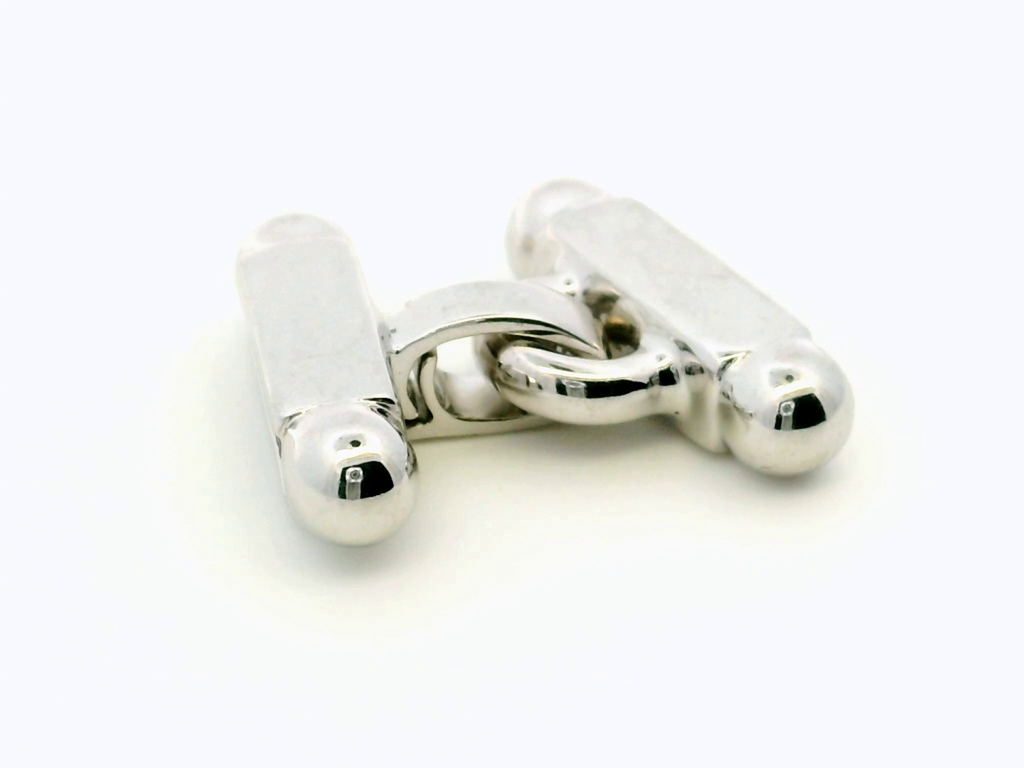 Clasp Sterling Silver 20x15mm 3 Row Rectangle with Ball End Polished
