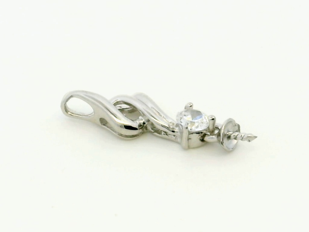 Sterling Silver Bail with Cubic Zirconia White