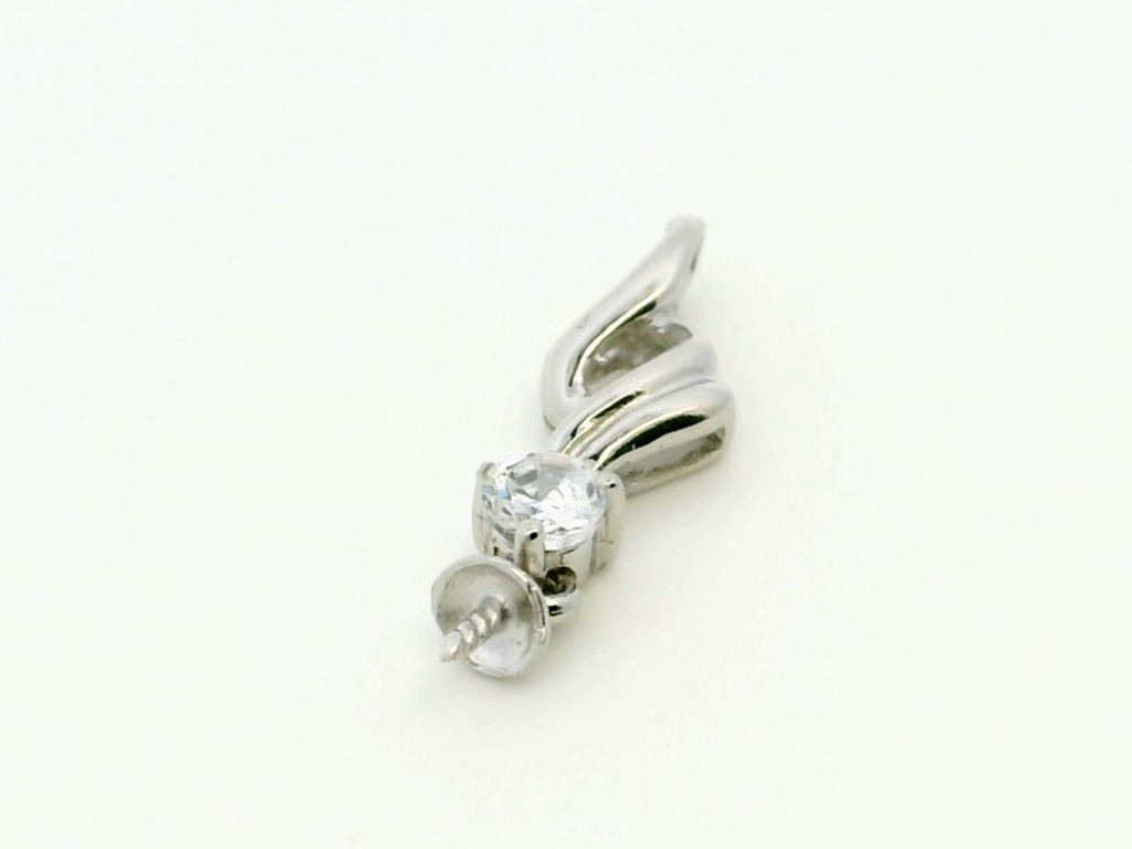 Sterling Silver Bail with Cubic Zirconia White
