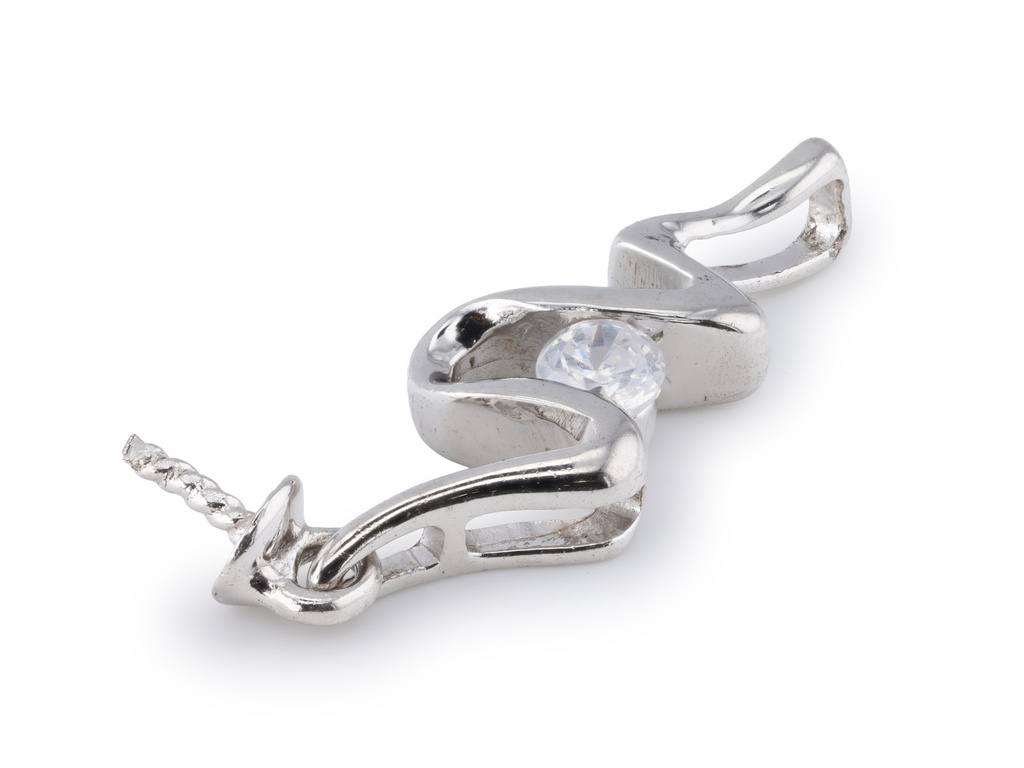 Sterling Silver Bail with Cubic Zirconia White
