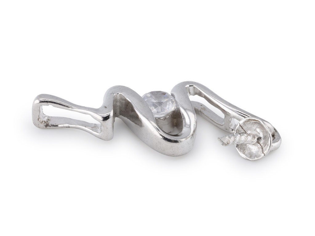 Sterling Silver Bail with Cubic Zirconia White