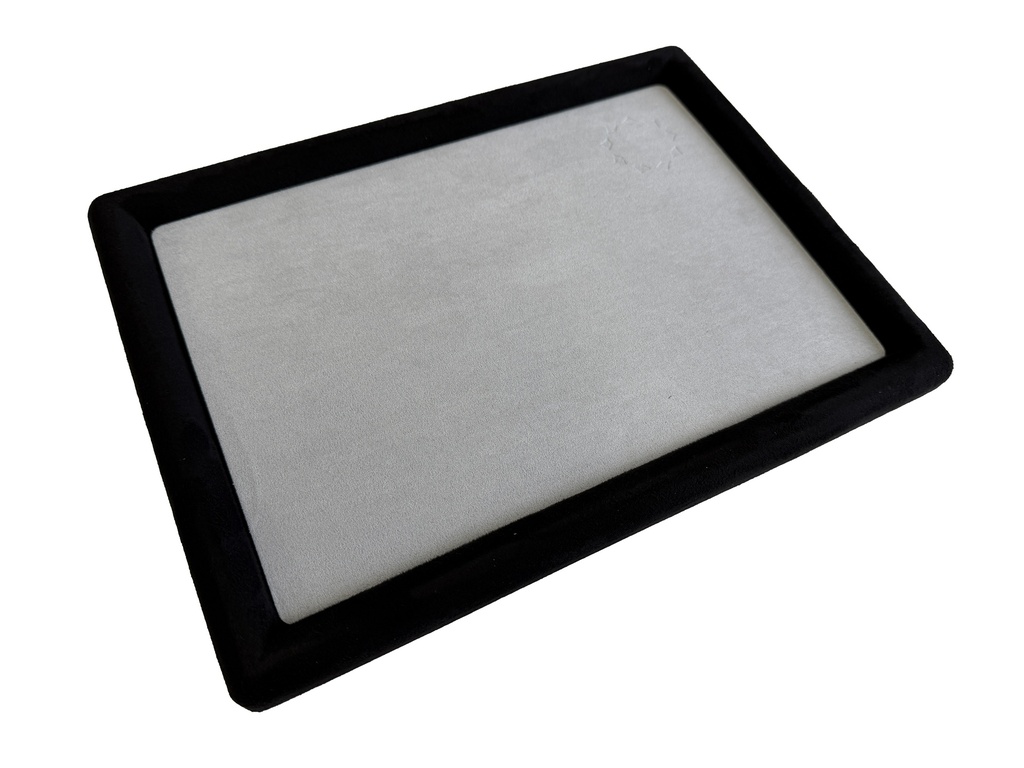 Gemstone Serving Tray with Six Inserts (2 of each Colour Black - Grey - White) 30x22cm