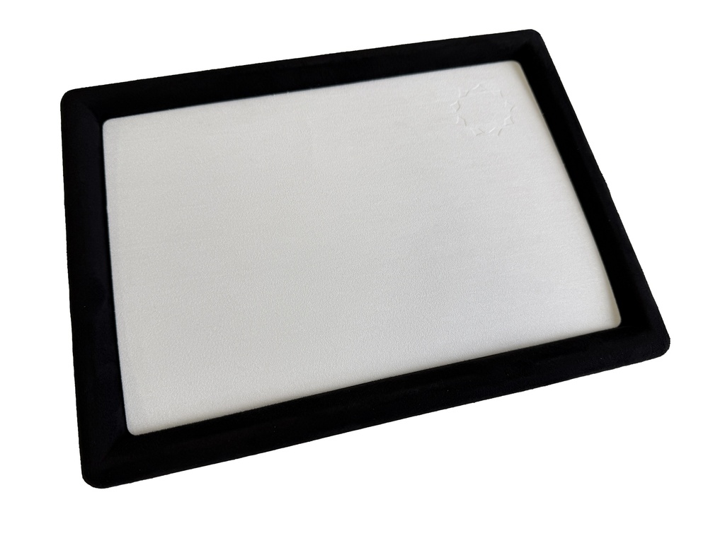 Gemstone Serving Tray with Six Inserts (2 of each Colour Black - Grey - White) 30x22cm