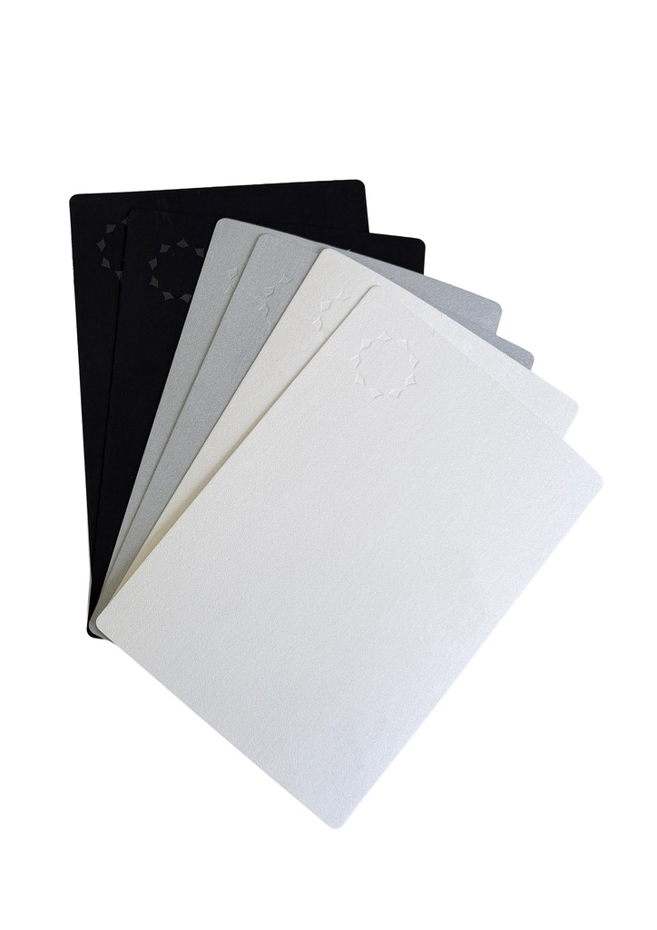 Gemstone Serving Tray with Six Inserts (2 of each Colour Black - Grey - White) 30x22cm