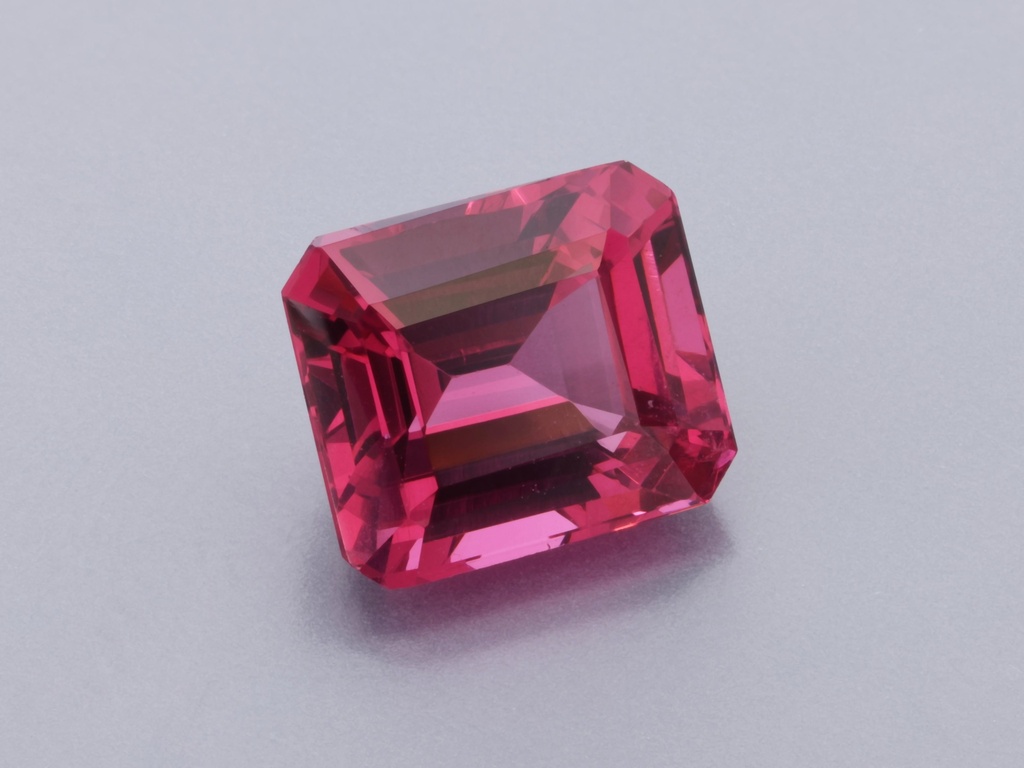 Spinel 6.6x5.75mm Emerald Cut Dark Pink