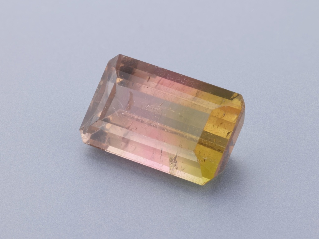 Tri Colour Tourmaline 13.7x8.65mm Emerald Cut