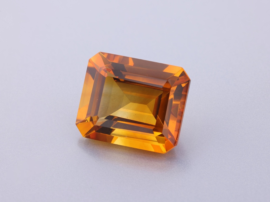 Citrine 12x10mm Emerald Cut Dark