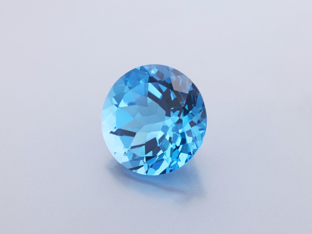 Topaz  14mm Round Medium Blue 