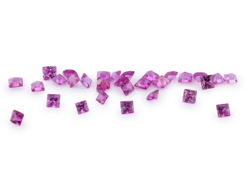 [SPQP0125A] Pink Sapphire 1.25mm Princess Cut Mid to Dark