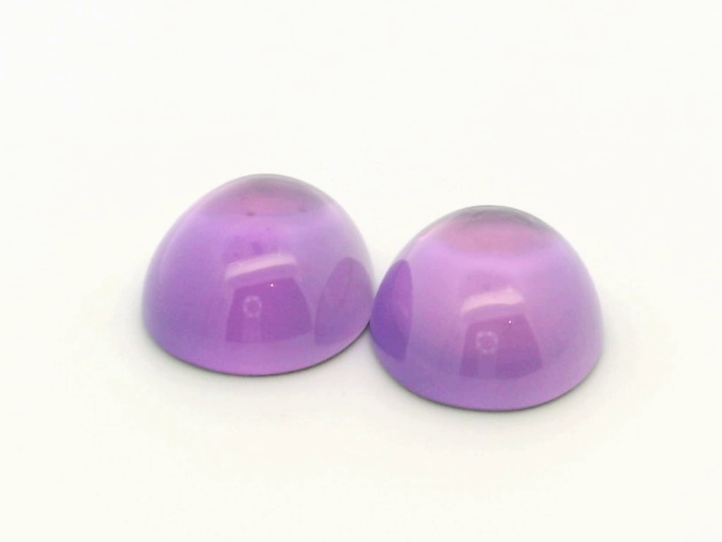 [YUVC1412] Synthetic/Lab Grown Sapphire 14x12mm Oval Cabochon German Cut Purple