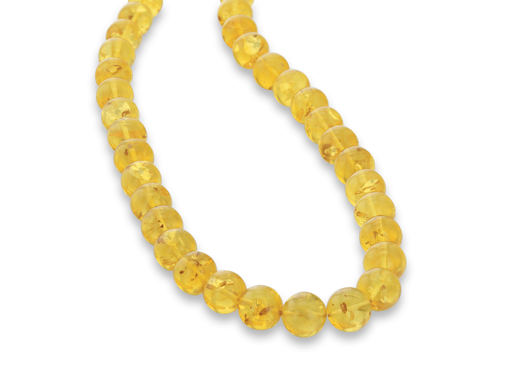 Amber Yellow 14mm Round Strand