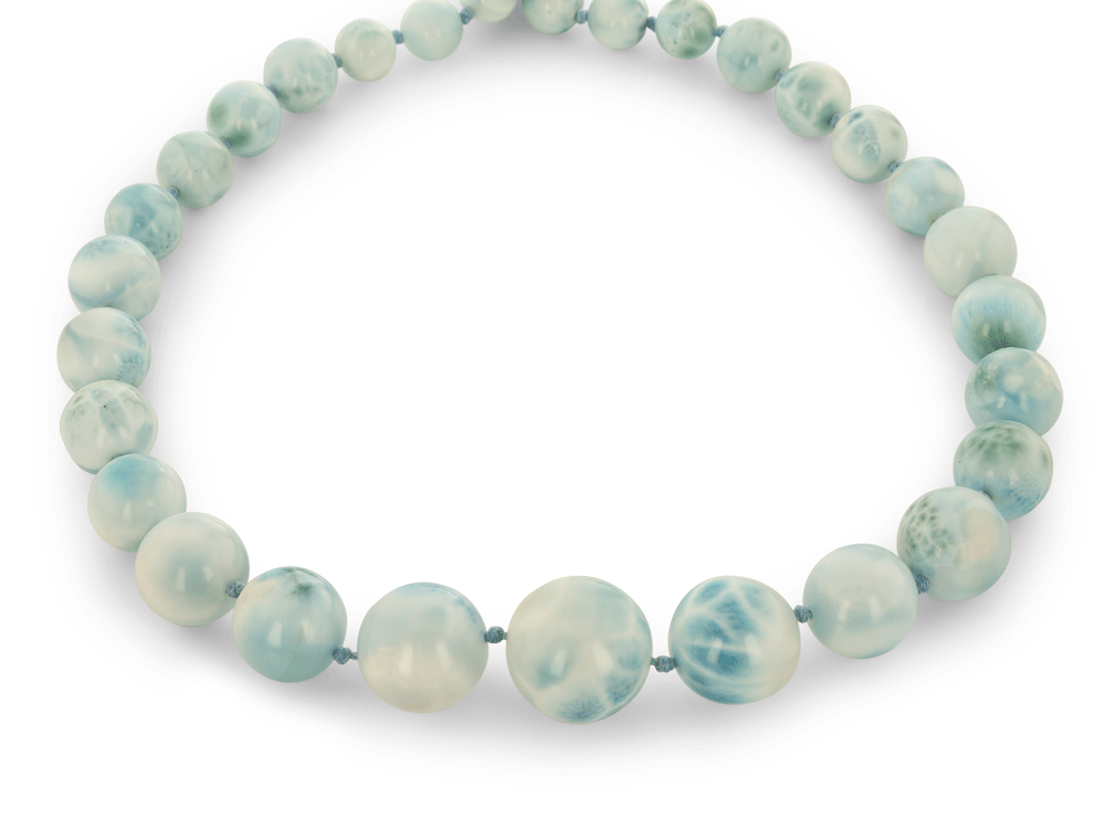 Larimar Graduated 10-20mm Round Polished Strand