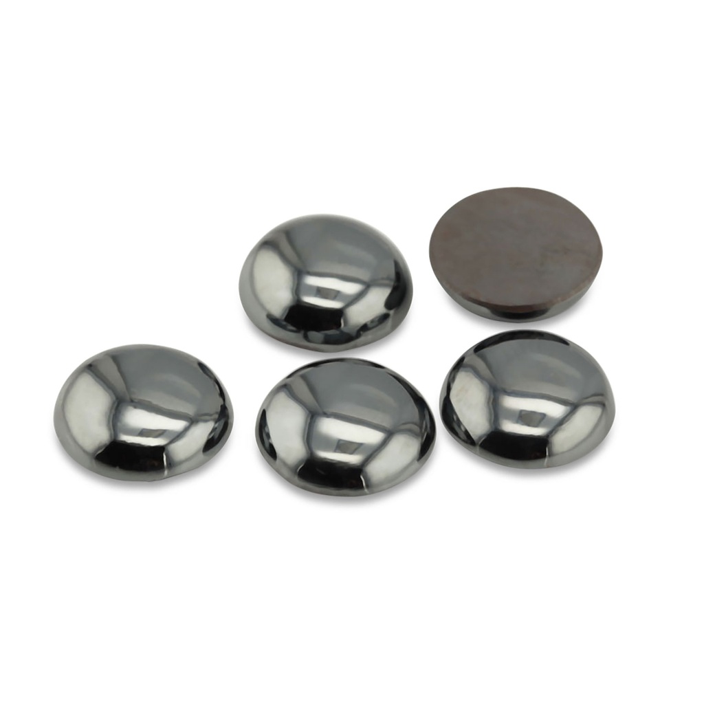 [HAJ20005] Synthetic Haematite 12mm Round Cabochon
